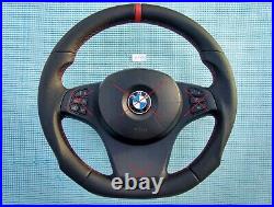03-07 BMW X3 E83 X5 E53 new NAPPA ERGONOMIC INLAYS M SPORT SW FLAT BOTTOM red