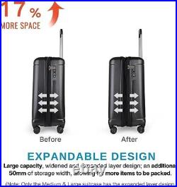 100% Polycarbonate Expandable 4 Ultra-Quiet Wheels Suitcase set trolley TSA Lock