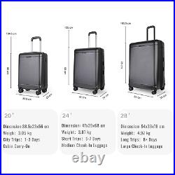 100% Polycarbonate Expandable 4 Ultra-Quiet Wheels Suitcase set trolley TSA Lock