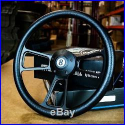 14 Matte Black Muscle Style Steering Wheel Black Half Wrap 5 Hole