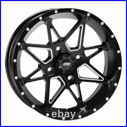 14x7 Matte Black Tornado Wheel Fits 2003 Yamaha YFM400 Big Bear 4x4