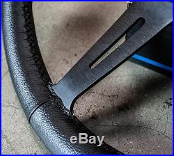 15 Matte Black Steering Wheel Leather Wrapped (380mm) 6 Hole JDM
