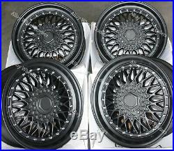 15 RS Black Alloy Wheels Fits Volkswagen Caddy Derby Polo Lupo Golf 4x100