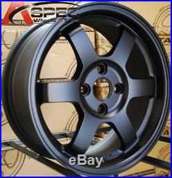 15x7 Rota Grid Wheels 4x100 Flat Black Rim Fits 4 Lug CIVIC Crx Xb Integra Miata