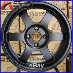 15x7 Rota Grid Wheels 4x100 Flat Black Rim Fits 4 Lug CIVIC Crx Xb Integra Miata