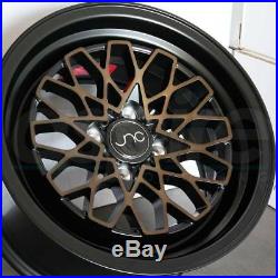 15x8 JNC 040 JNC040 4x100 25 Matte Black Bronze Face Wheel New set(4)