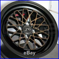 15x8 JNC 040 JNC040 4x100 25 Matte Black Bronze Face Wheel Rims set(4)