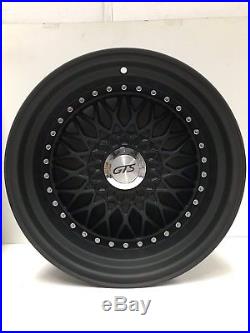 16 Bbs Rs Style Wheels In Matte Black 9j Deep Dish, Wide, Euro, Jdm
