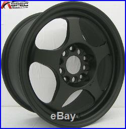 16x7 Rota Slipstream Wheels 5x114.3 Flat Black Rims Et40mm Fits CIVIC 2006-2012