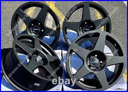 17 Black Five Alloy Wheels Fits Bmw 1502 1602 1802 E21 E30 Retro 4x100