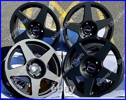 17 Black Five Alloy Wheels Fits Bmw 1502 1602 1802 E21 E30 Retro 4x100