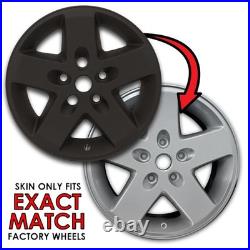 17 Matte Black Wheel Skins (Set of 4) for 2007-2017 Jeep Wrangler