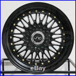 17x8.5 Matte Black. Wheels JNC 004 JNC004 5x100/5x114.3 15 (Set of 4)