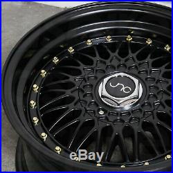 17x8.5 Matte Black. Wheels JNC 004 JNC004 5x100/5x114.3 15 (Set of 4)