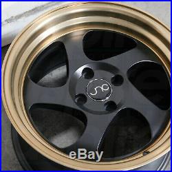 17x8 Matte Black Bronze Lip Wheels JNC 034 JNC034 5x114.3 30 (Set of 4)