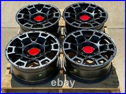17x8 Matte Black Wheels Fits Toyota 4Runner Tacoma 17 Inch 6x139 +5 Rims Set 4