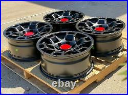 17x8 Matte Black Wheels Fits Toyota 4Runner Tacoma 17 Inch 6x139 +5 Rims Set 4