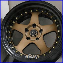 17x9 Matte Bronze Black Lip. Wheels JNC 010 JNC010 4x100/4x114.3 20 (Set of 4)