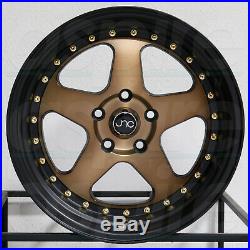 17x9 Matte Bronze Black Lip. Wheels JNC 010 JNC010 4x100/4x114.3 25 (Set of 4)