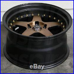 17x9 Matte Bronze Black Lip. Wheels JNC 010 JNC010 5x100/5x114.3 25 (Set of 4)