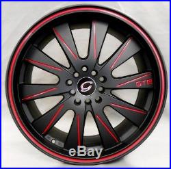 18X8 4 New # 975 Matte Black Red Diamond Edition wheels Rims 38 offset Special