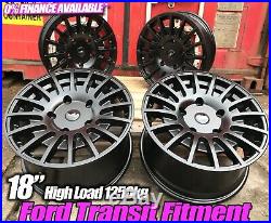 18 Ford Transit Custom Alloy Wheels 5x160 Aluwerks Piranha Black Matt