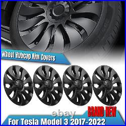 18 Hubcap Wheel Rim Cover Matte Black For Tesla Model 3 2017-22 Whirlwind Style