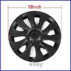 18 Hubcap Wheel Rim Cover Matte Black For Tesla Model 3 2017-22 Whirlwind Style