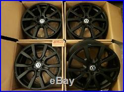 18 Inch Alloy Wheels Matt Satin Black Alloys Vw Golf Scirocco Caddy Audi A3 Q3