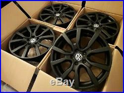 18 Inch Alloy Wheels Matt Satin Black Alloys Vw Golf Scirocco Caddy Audi A3 Q3