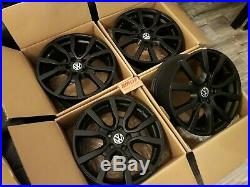 18 Inch Alloy Wheels Matt Satin Black Alloys Vw Golf Scirocco Caddy Audi A3 Q3