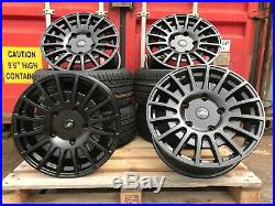 18 Transit Rs Style Alloy Wheel Matt Black Fitted Tyres Ford Transit Custom Van