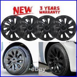 18 Wheel Cover Hubcaps Rim Cover Matte Black For Tesla Model 3 2017-2023 4pcs