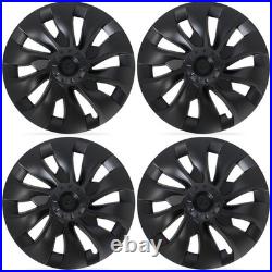 18 Wheel Cover Hubcaps Rim Cover Matte Black For Tesla Model 3 2017-2023 4pcs