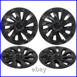 18 Wheel Cover Hubcaps Rim Cover Matte Black For Tesla Model 3 2017-2023 4pcs