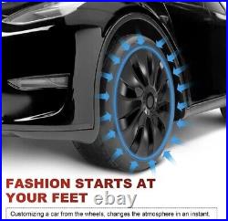 18 inch Wheel Cover Caps Matte Black Uberturbine Tesla Model 3 2020-2023