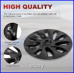 18 inch Wheel Cover Caps Matte Black Uberturbine Tesla Model 3 2020-2023