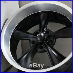 18x8/18x9.5 Matte Black Machined Lip Wheels Ridler 695 5x4.75/5x120.65 0/6 Set
