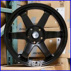 18x8.5/18x9.5 Matte Black Wheels AVID1 AV06 AV-06 5x114.3 35/38 (Set of 4)