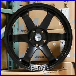 18x8.5 Matte Black Wheels AVID1 AV06 AV-06 5x114.3 35 (Set of 4)