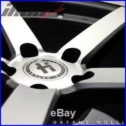 18x9.5 Hayame Performance Wheel Matte Black Machined Face 5 x 112 Squared x4