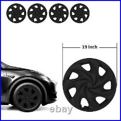 19 Inch Hubcap Fit 2020-2023 Model Y Wheel Covers 4pcs Matte Black