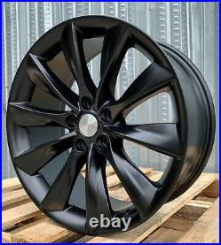 19 Turbine Style Matte Black Wheels Fit Tesla Model 3 Rwd Awd