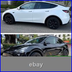 19 Wheel Cover 4Pcs Hubcaps Car Rim Cover Matte Black For Tesla Model 2020-2023