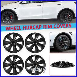19 Wheel Cover Hubcaps Rim Cover Fit For Tesla Model Y 2020-2023 Matte Black AL