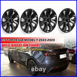 19 Wheel Cover Hubcaps Rim Cover For Tesla Model Y 2020 2022 2023 Matte Black