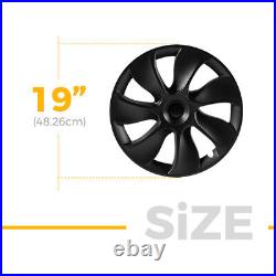 19 Wheel Cover Hubcaps Rim Cover For Tesla Model Y 2020 2022 2023 Matte Black