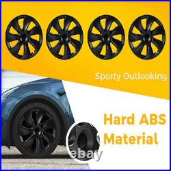 19 Wheel Cover Hubcaps Rim Cover For Tesla Model Y 2020-2023 Matte Black 4PCS