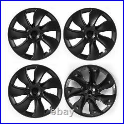 19 Wheel Cover Hubcaps Rim Cover For Tesla Model Y 2020-2023 Matte Black 4PCS