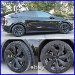 19 inch Hubcap Hub Cap Wheel Rim Cover Fit Tesla Model Y 2020-2023 Matte Black